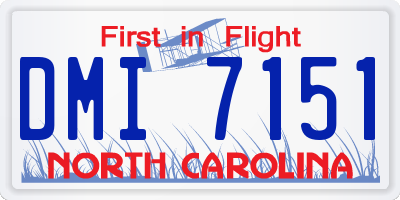 NC license plate DMI7151