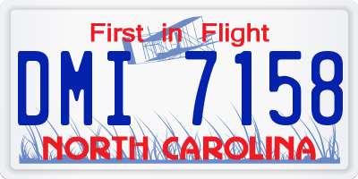 NC license plate DMI7158