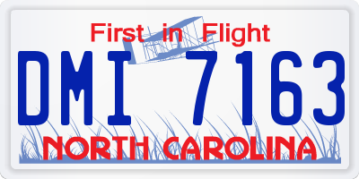 NC license plate DMI7163
