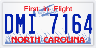 NC license plate DMI7164