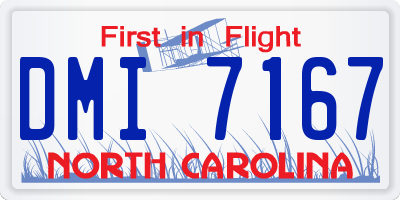 NC license plate DMI7167
