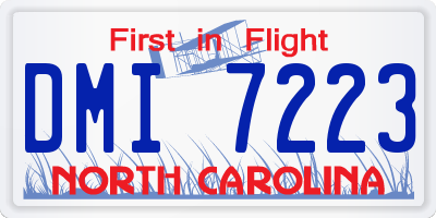 NC license plate DMI7223