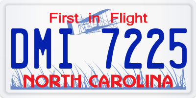 NC license plate DMI7225