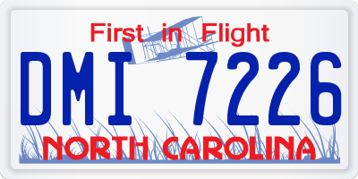 NC license plate DMI7226