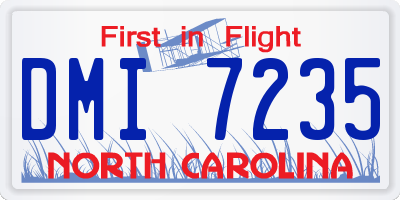 NC license plate DMI7235
