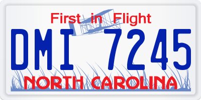 NC license plate DMI7245