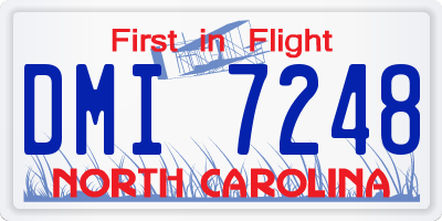 NC license plate DMI7248