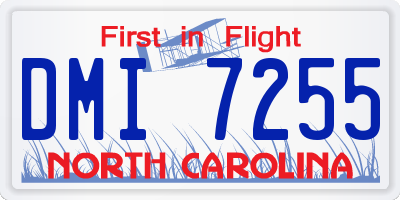 NC license plate DMI7255