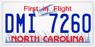 NC license plate DMI7260