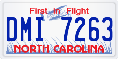 NC license plate DMI7263