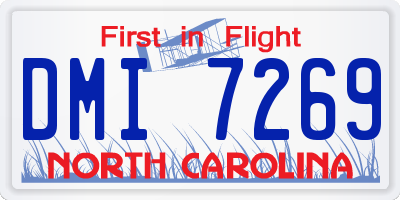 NC license plate DMI7269