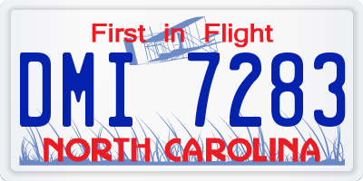 NC license plate DMI7283