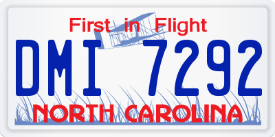 NC license plate DMI7292