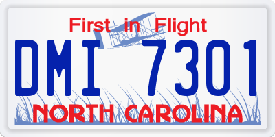 NC license plate DMI7301