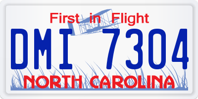 NC license plate DMI7304
