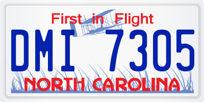 NC license plate DMI7305