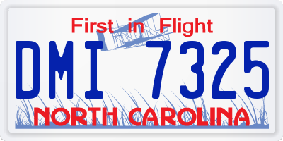 NC license plate DMI7325