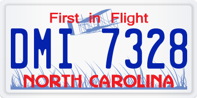 NC license plate DMI7328