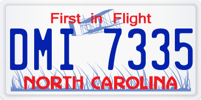 NC license plate DMI7335
