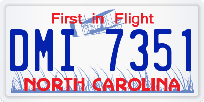 NC license plate DMI7351
