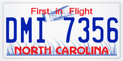 NC license plate DMI7356