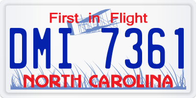 NC license plate DMI7361