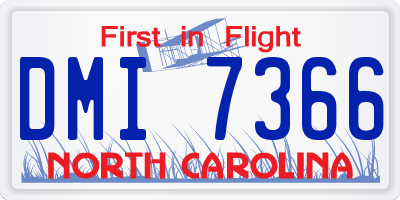 NC license plate DMI7366