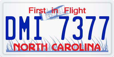NC license plate DMI7377