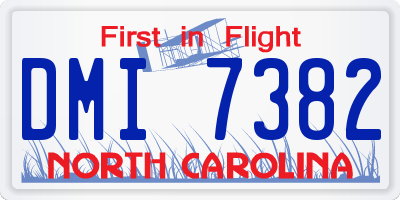 NC license plate DMI7382