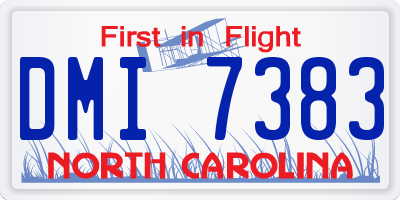 NC license plate DMI7383
