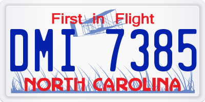 NC license plate DMI7385