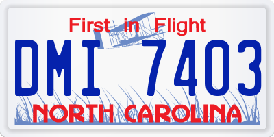 NC license plate DMI7403
