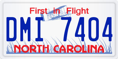 NC license plate DMI7404