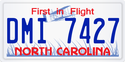 NC license plate DMI7427
