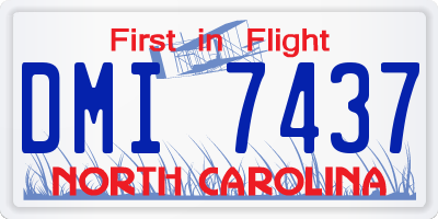 NC license plate DMI7437