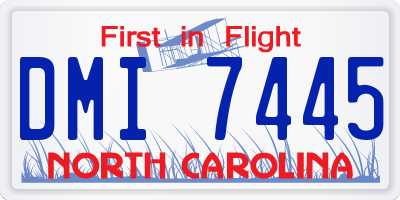 NC license plate DMI7445