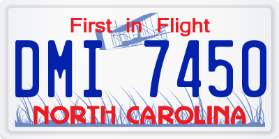 NC license plate DMI7450