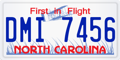 NC license plate DMI7456