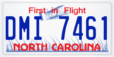 NC license plate DMI7461