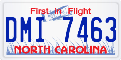 NC license plate DMI7463