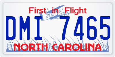NC license plate DMI7465