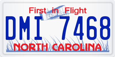 NC license plate DMI7468