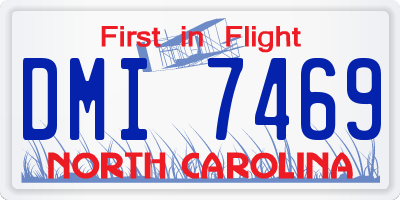 NC license plate DMI7469