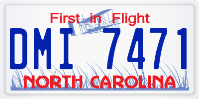 NC license plate DMI7471