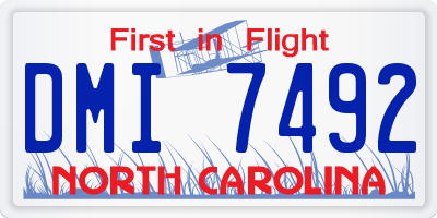 NC license plate DMI7492