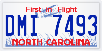 NC license plate DMI7493