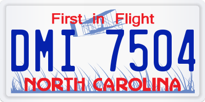 NC license plate DMI7504