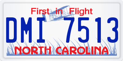 NC license plate DMI7513