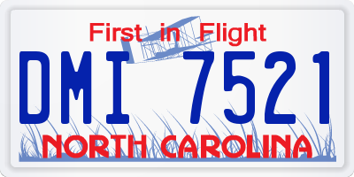 NC license plate DMI7521