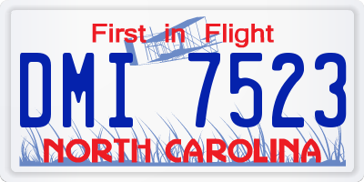 NC license plate DMI7523